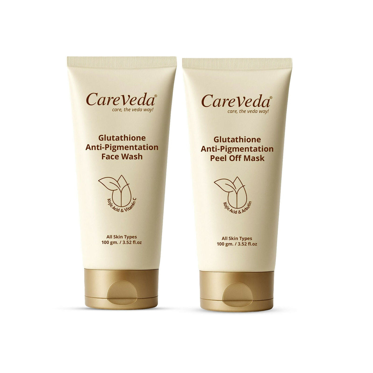 Image 1 of Pack of 1 for the product CareVeda Glutathione Skin Care Set of 2 | Face Wash & Peel-Off Mask for Bright, Even-Toned Skin | Anti-Pigmentation & Glow Boost | For Men & Women