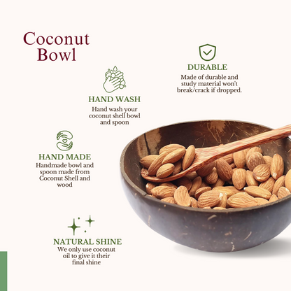 Image 3 of Thenga Handmade Jumbo Coconut Shell Bowls with Spoons