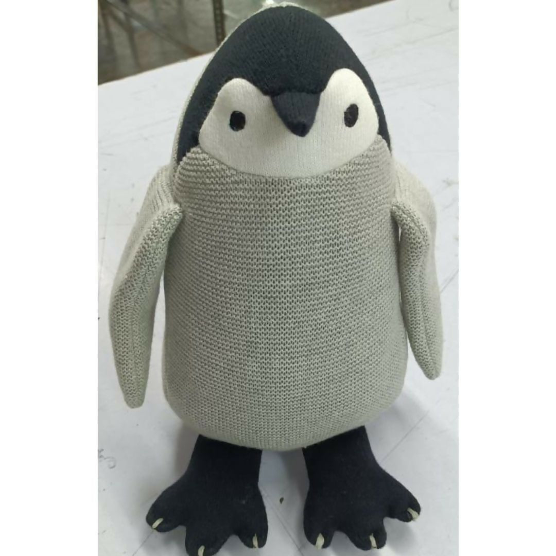 Image 1 of Nesta Toys Penguin Plush Toy For Kids – Snuggly Knitted Cotton Soft Toy
