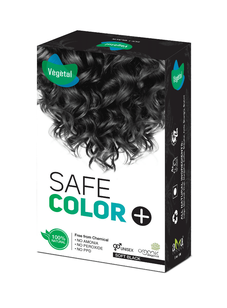 Image 1 of 50 gm / Pack of 1 for the product Vegetal Safe Color, Hair Color - Soft Black (Black)