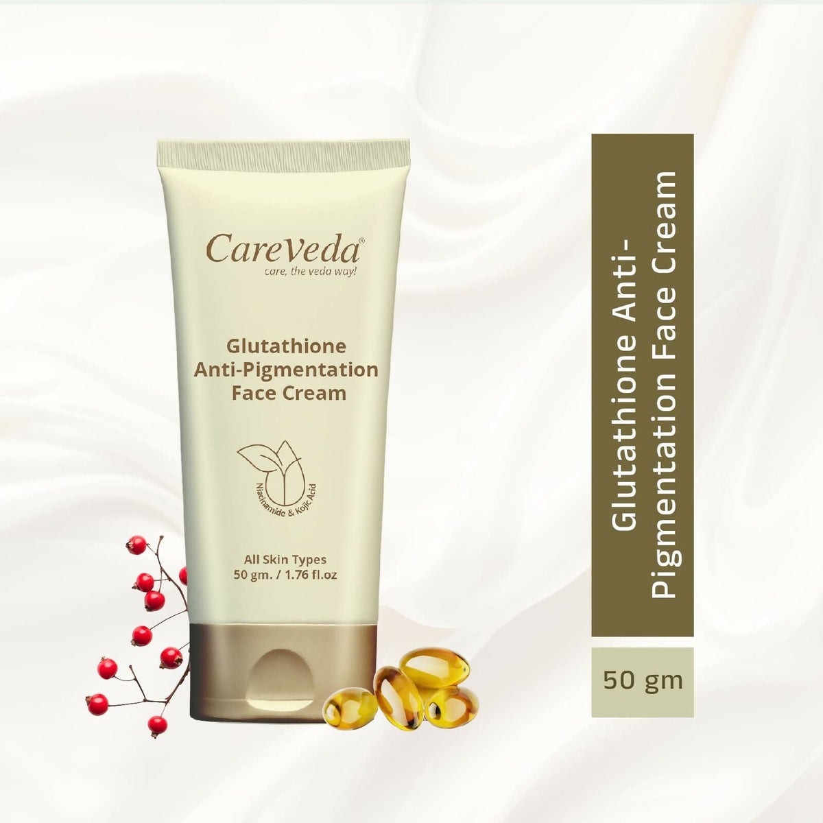 Image 3 of CareVeda Glutathione Anti-Pigmentation Face Cream Enriched with Kojic Acid & Niacinamide