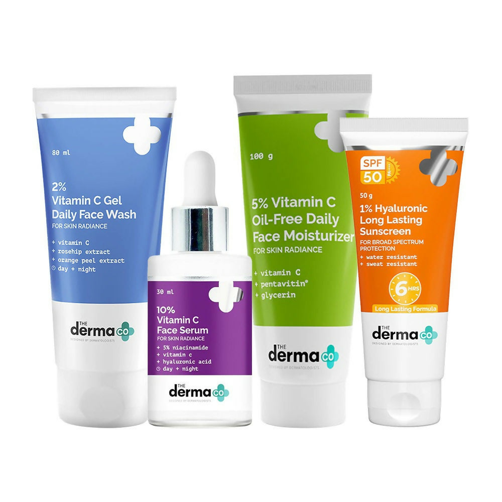 Image 1 of combo for the product The Derma Co I-Beauty Glow CSMS (Cleanser, Serum, Moisturizer, Sunscreen) Combo