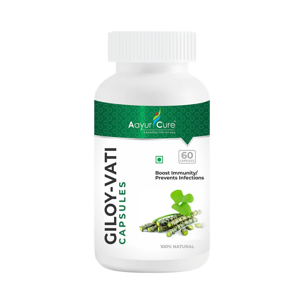 Image 1 of 60 caps for the product Aayur Cure Giloy Vati Capsules