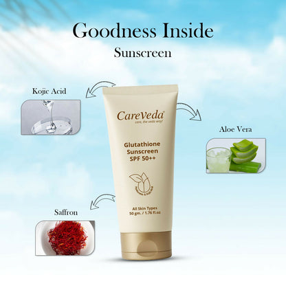 Image 6 of CareVeda Glutathione Skin Care Set of 2 | Face Serum & Sunscreen for Bright, Even-Toned Skin | Anti-Pigmentation & Glow Boost | For Men & Women