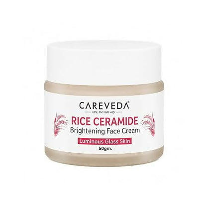 Image 1 of 50 gm / Pack of 1 for the product CareVeda Rice Ceramide Brightening Face Cream for Luminous Glass Skin | Deep Hydration & Moisture Barrier Repair