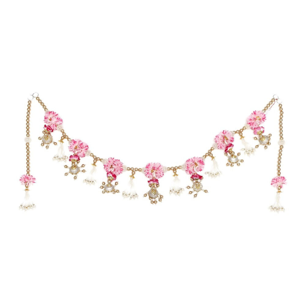 Image 6 of Renu's Creation Pink Blossom Pearl Swag Toran
