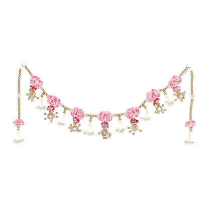 Image 6 of Renu's Creation Pink Blossom Pearl Swag Toran