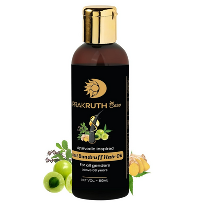 Image 1 of 80 ml / Pack of 1 for the product Prakruth Care Ayurvedic Inspired Anti Dandruff Hair Oil