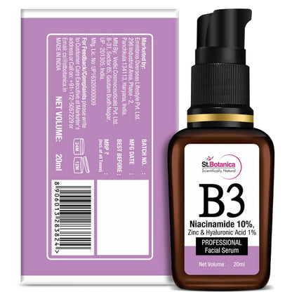 Image 9 of St.Botanica B3 Niacinamide, Zinc & Hyaluronic Acid Professional Facial Serum