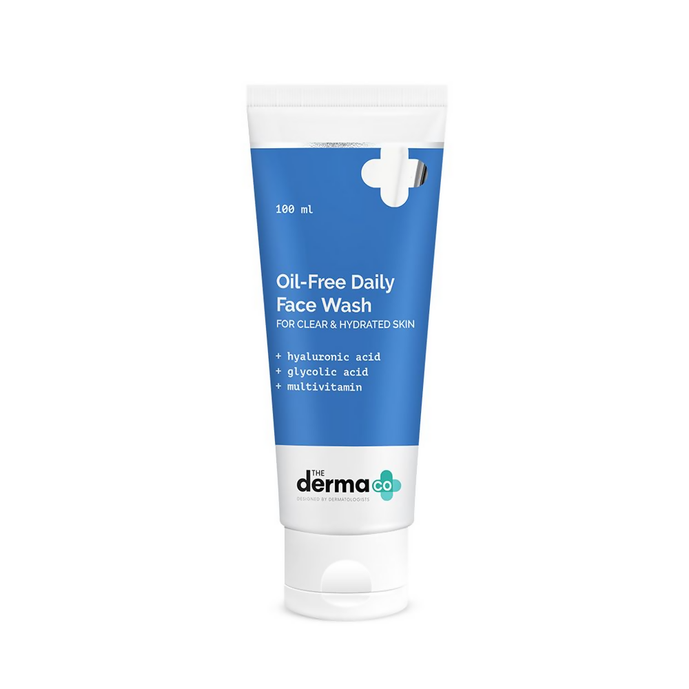 Image 1 of The Derma Co Oil-Free Daily Face Wash With Hyaluronic Acid, Glycolic Acid & Multivitamins For Clear & Hydrated Skin