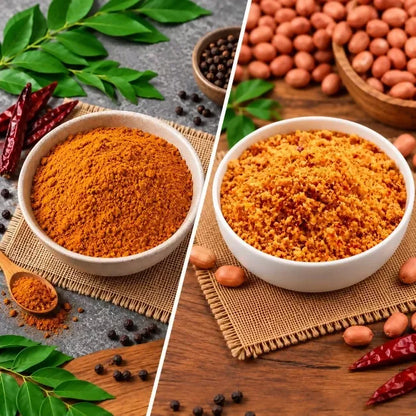 Image 1 of combo for the product Tenali Ruchulu Podi Combo: Palli Podi + Rasam Podi