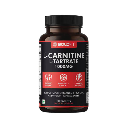 Image 1 of 60 tabs for the product Boldfit L-Carnitine L-Tartrate 1000mg Tablets