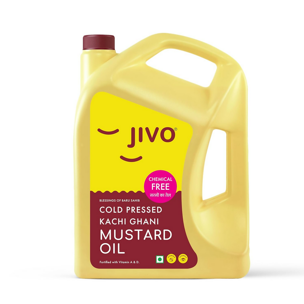 Image 1 of 5 L / Pack of 1 for the product Jivo Premium Cold Pressed Kachi Ghani Mustard Oil
