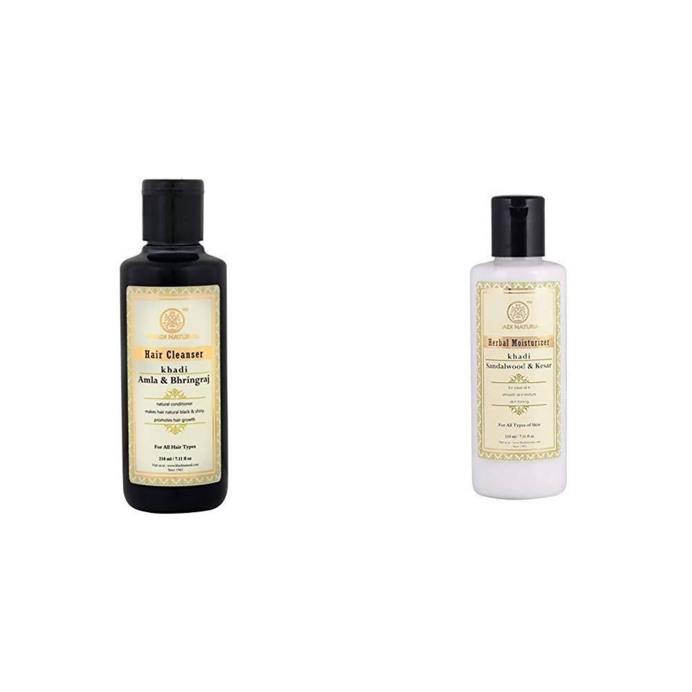 Image 1 of Combo Pack for the product Khadi Natural Hair Cleanser And Herbal Moisturizer Combo
