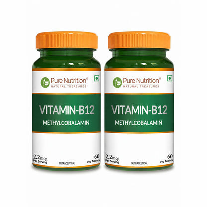 Image 2 of 60 tabs / Pack of 2 for the product Pure Nutrition Vitamin B12 - Veg Tablets