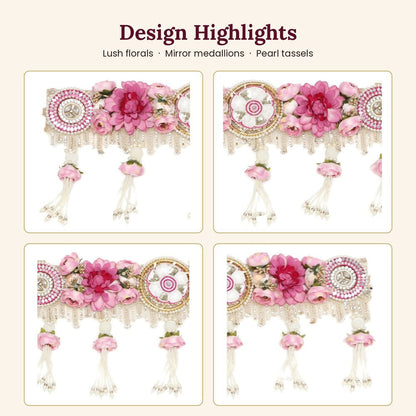 Image 3 of Renu's Creation Pink Floral Bloom Toran