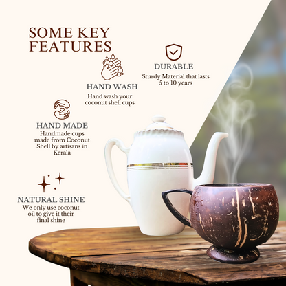 Image 4 of Thenga Coconut Shell Teacup - Brown