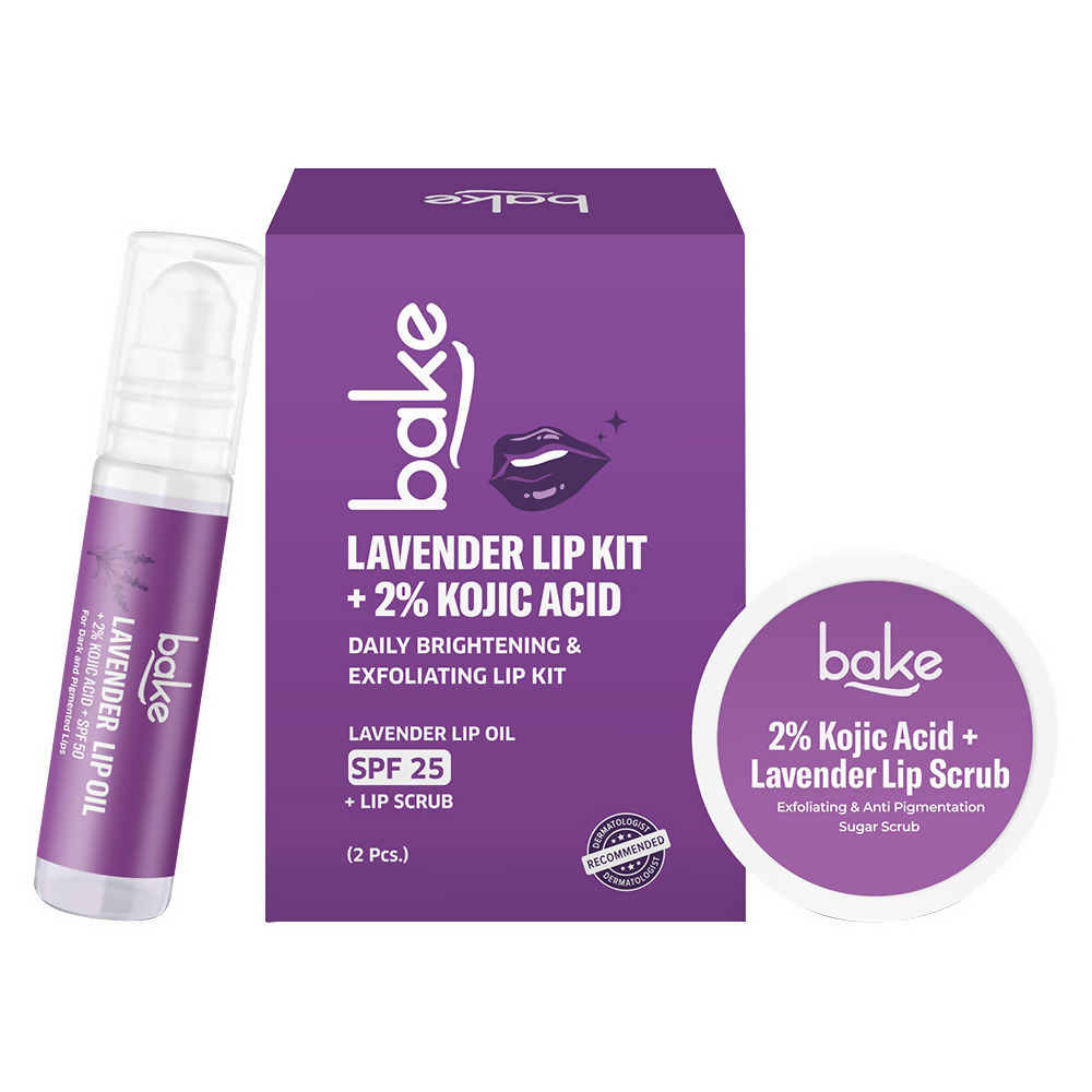 Image 1 of Bake Kojic Acid Lavender Lip Kit With Lip Balm SPF 50 & Lip Scrub For Dark & Pigmented Lips
