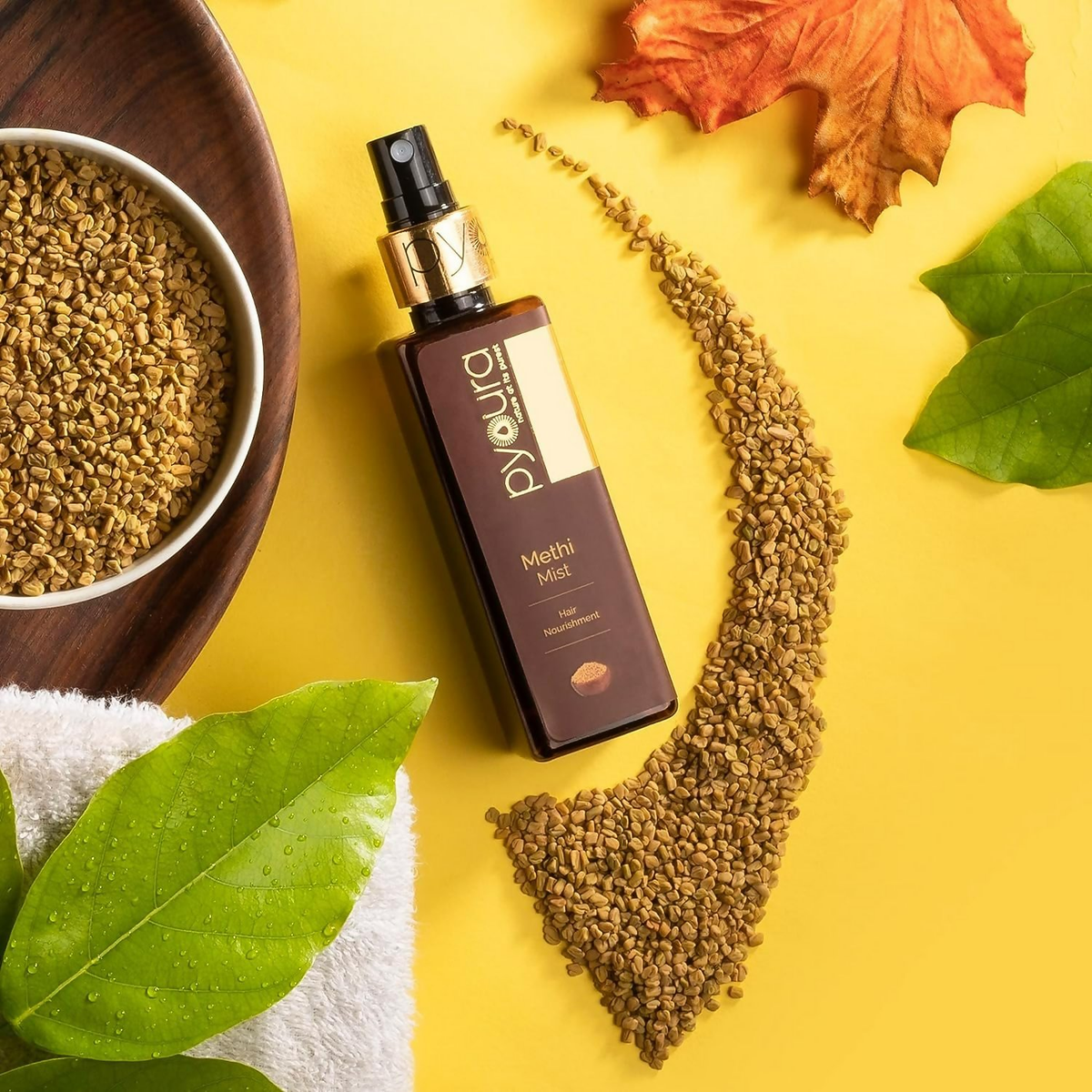 Image 3 of Pyoura Methi Hair Serum Mist Anti-Frizz Non-sticky & Non-greasy Hair Serum For Soft & Shiny Hair