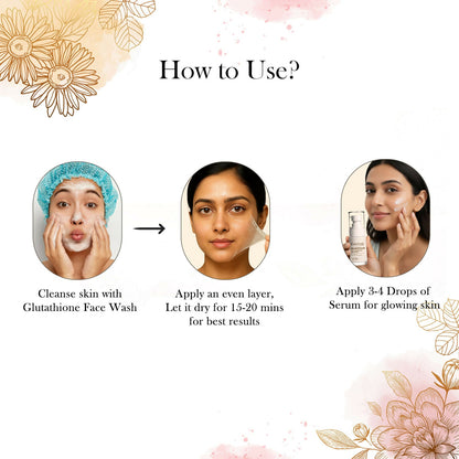 Image 9 of CareVeda Glutathione Skin Care Set of 3 | Face Wash & Peel off Mask, Face Serum for Bright, Even-Toned Skin | Anti-Pigmentation & Glow Boost | For Men & Women