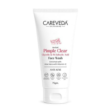 Image 1 of 75 gm / Pack of 1 for the product CareVeda Herbal Pimple Clear Face Wash with 1% Salicylic & Glycolic Acid