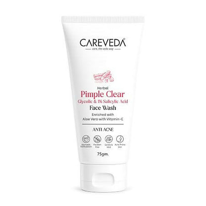 Image 1 of 75 gm / Pack of 1 for the product CareVeda Herbal Pimple Clear Face Wash with 1% Salicylic & Glycolic Acid
