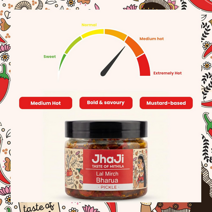 Image 7 of Jhaji Store Lal Mirch Bharua Achar (Stuffed Red Chilli Pickle)