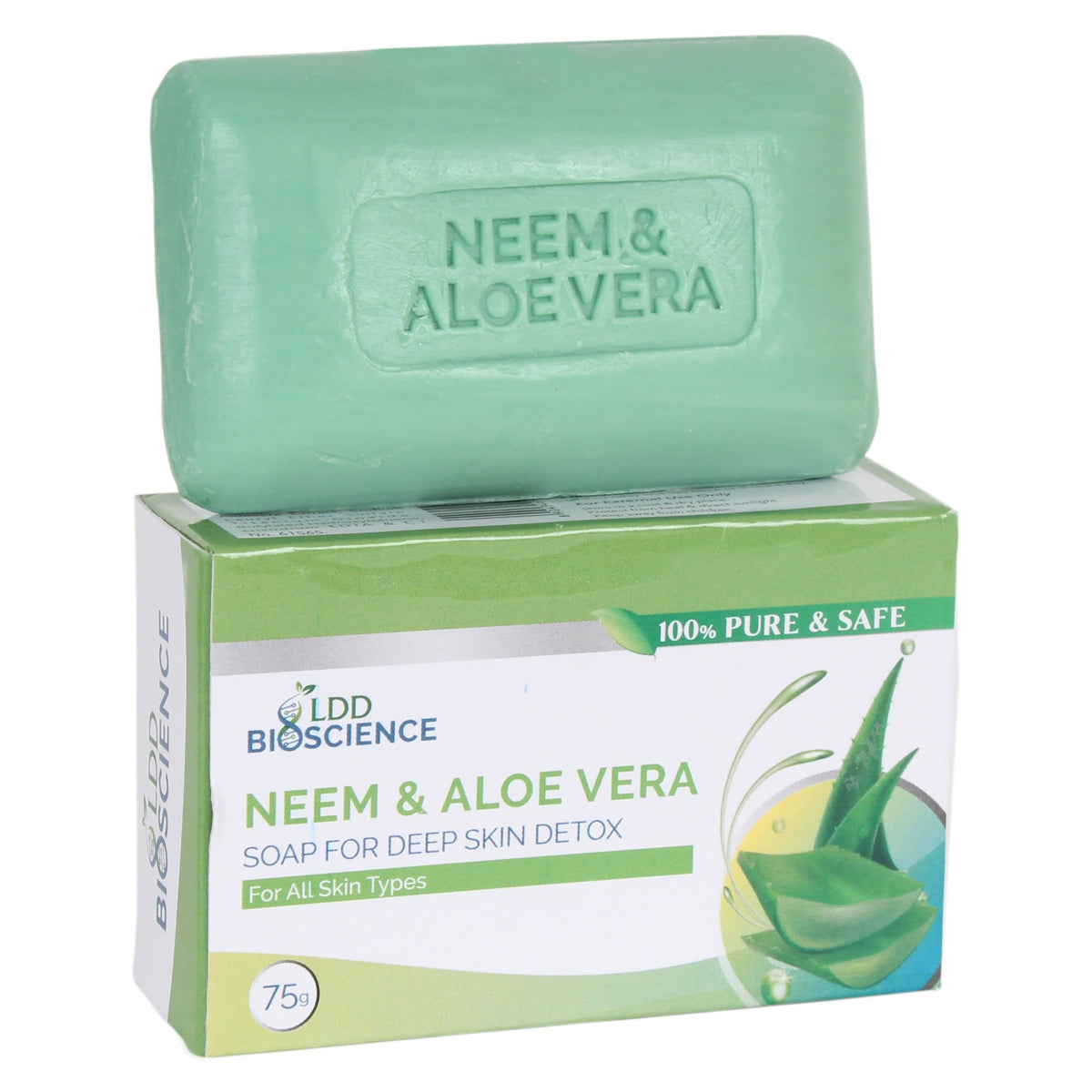 Image 1 of 75 gm / Pack of 1 for the product LDD Bioscience Neem & Aloe Vera Soap