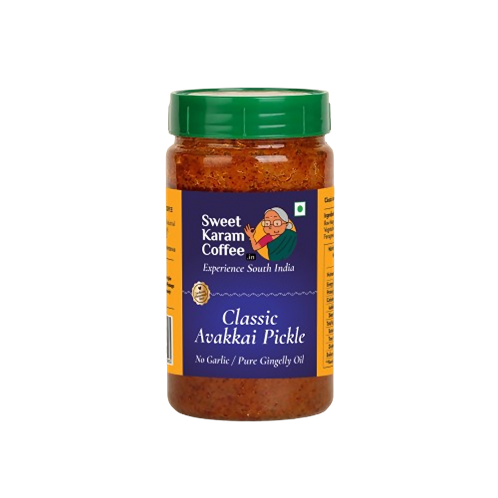 Image 1 of 250 gm / Pack of 1 for the product Sweet Karam Coffee Classic Avakkai Pickle (No Garlic Raw Mango Pickle)