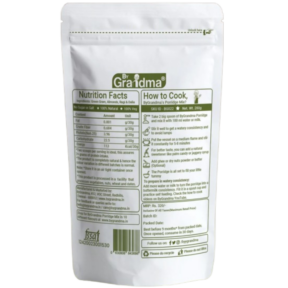 Image 2 of By Grandma Veggies & Nuts – Sprouted Cereal Green Gram, Almond, Ragi and Dalia