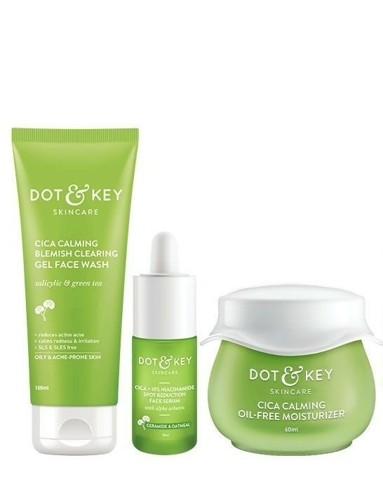 Image 1 of combo / Pack of 1 for the product Dot & Key Cica + Niacinamide C + E CSM (Cleanser, Serum, Moisturizer) Routine for Oily & Acne Prone Skin