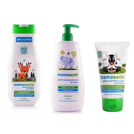 Mamaearth Dusting Powder + Shampoo + Face Cream For Babies Combo Pack