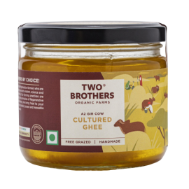 Two Brothers Organic Farms A2 Gir Cow Cultured Ghee | Cultured Cow Desi Ghee | Curd-Churned Bilona Ghee | Pure, Natural, and Healthy
