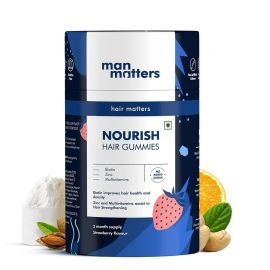 Man Matters Biotin Nourish Hair Gummies With Multivitamins (Sugar Free) - Strawberry Flavor