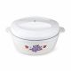 Roti Plus Plastic Casserole with Lid - White & Grey Color Combination