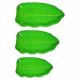 Plastic Banana Leaf Shape South Indian Dinner / Lunch Serving Plate for All Occasions Green - 3 Pieces
