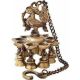 Peacock Hanging Brass Diya with Bells