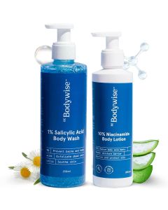 BeBodywise 1% Salicylic Acid Body Wash and 10% Niacinamide Body Lotion