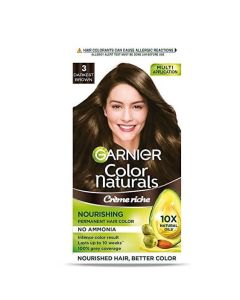 Garnier Color Naturals Creme Riche Hair Color, Shade 3 Darkest Brown