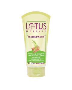 Lotus Herbals Teatreewash Tea Tree & Cinnamon Anti-Acne Oil Control Face wash